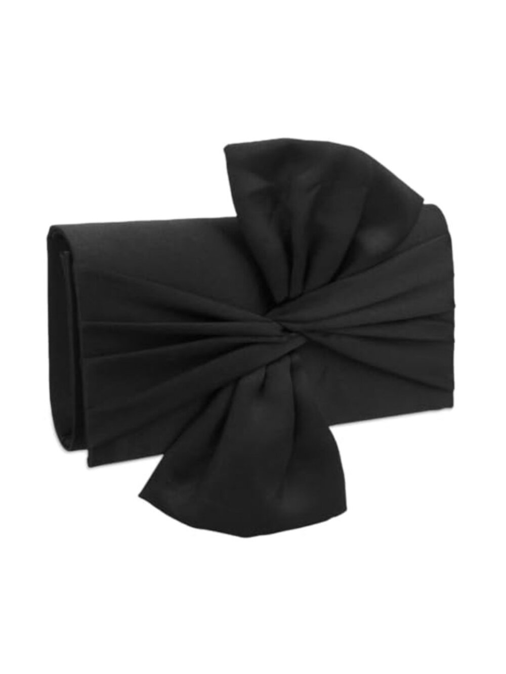 Satin Bow Clutch Evening Bag with Detachable Chain Strap Formal Wedding Party